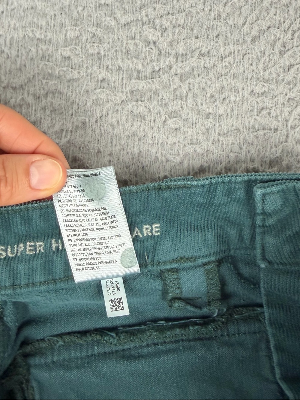 American Eagle Corduroy Pants Womens 10 Regular Green Super High Rise Flare Y2K - Picture 12 of 14